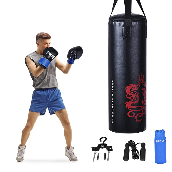 Kids Boxing Set | Punching Bag, Gloves, Hook and Jump Rope COSTWAY - Little and Giant Explorers Costway