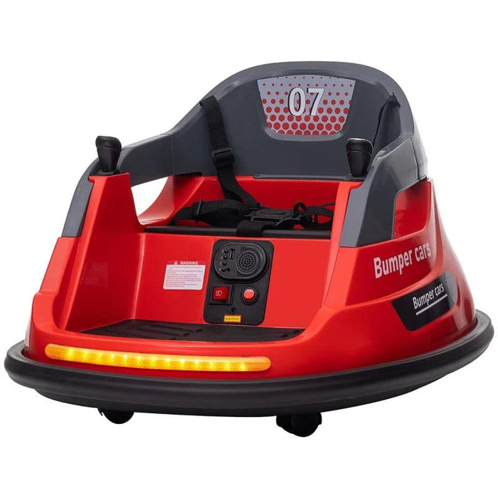 Bumper Car, 360° Rotation Spin with Lights and Music 12V in Red - Little and Giant Explorers HOMCOM