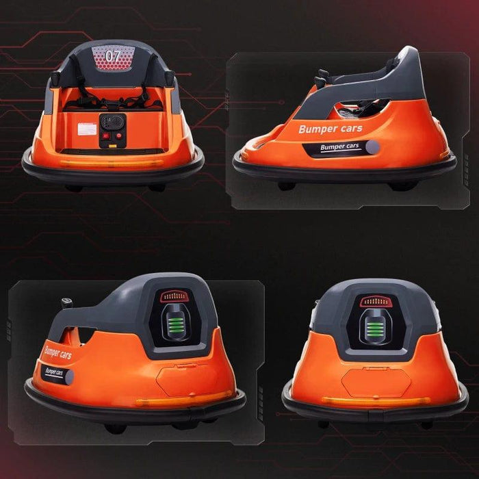 Bumper Car, 360° Rotation Spin with Lights and Music 12V in Orange - Little and Giant Explorers HOMCOM