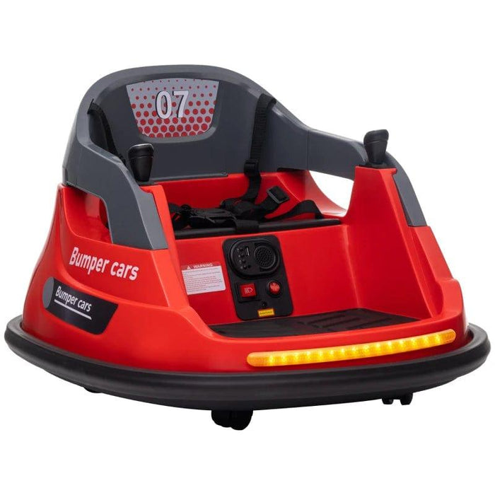 Bumper Car, 360° Rotation Spin with Lights and Music 12V in Red - Little and Giant Explorers HOMCOM