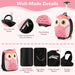 Pink owl kids suitcase with easy-carry handle, smooth 2-way zippers, freestanding stopper, adjustable straps