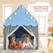 Kids Castle Play Tent – Pink and Grey | Star Lights, Mat and Mesh Windows COSTWAY - Little and Giant Explorers Costway