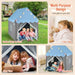 Kids Castle Play Tent – Pink and Grey | Star Lights, Mat and Mesh Windows COSTWAY - Little and Giant Explorers Costway