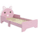 Kids Cat Design Bed with Guardrails in Pink (74 x 143cm) - Little and Giant Explorers ZONEKIZ