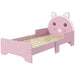 Kids Cat Design Bed with Guardrails in Pink (74 x 143cm) - Little and Giant Explorers ZONEKIZ