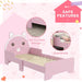 Kids Cat Design Bed with Guardrails in Pink (74 x 143cm) - Little and Giant Explorers ZONEKIZ