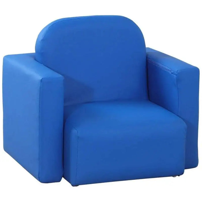 Kids Chair Blue | 2-in-1 Convertible Armchair and Table Set - Little and Giant Explorers HOMCOM