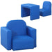 Kids Chair Blue | 2-in-1 Convertible Armchair and Table Set - Little and Giant Explorers HOMCOM
