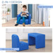 Kids Chair Blue | 2-in-1 Convertible Armchair and Table Set - Little and Giant Explorers HOMCOM