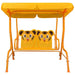 Kids cheetah design swing seat with yellow sunshade canopy for garden or patio