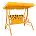 Kids cheetah design swing seat with yellow sunshade canopy, garden patio furniture