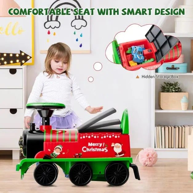 Kids Christmas Electric Ride On Train with Track 6V - Little and Giant Explorers Costway