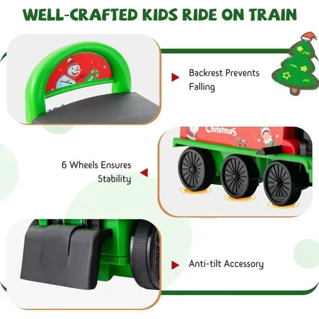 Kids Christmas Electric Ride On Train with Track 6V - Little and Giant Explorers Costway