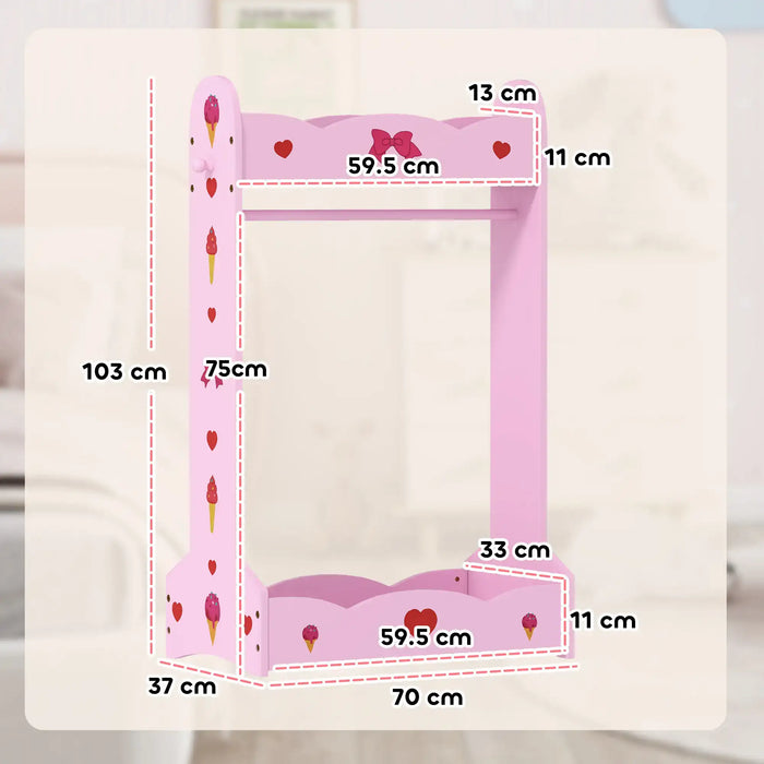 Kids 'Ice Cream' Clothes Rail with 2 Storage Shelves - Little and Giant Explorers AIYAPLAY