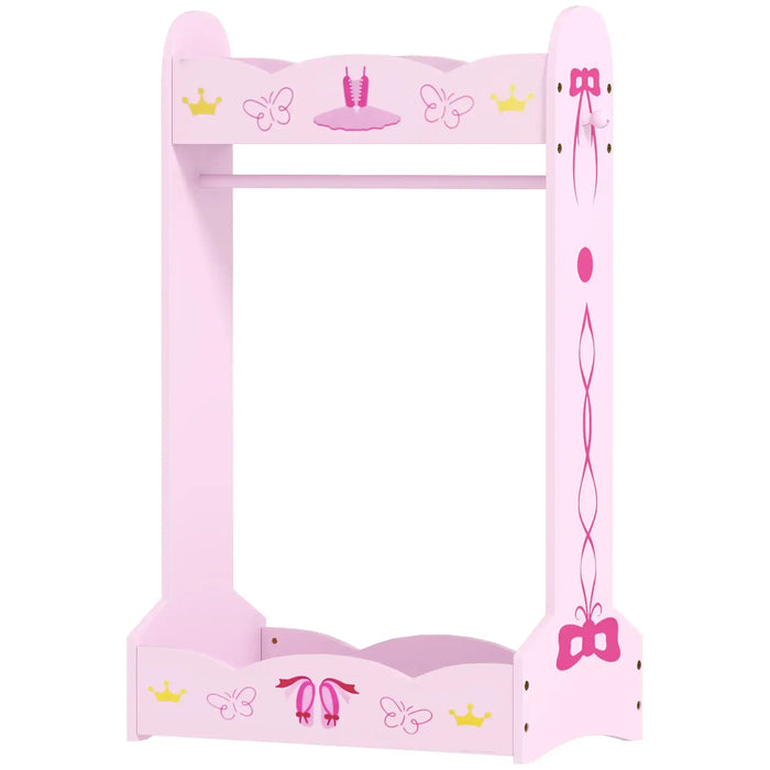 Kids 'Ballerina' Clothes Rail with 2 Storage Shelves - Little and Giant Explorers AIYAPLAY