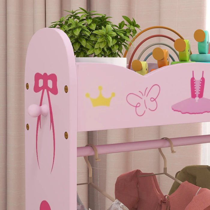 Kids 'Ballerina' Clothes Rail with 2 Storage Shelves - Little and Giant Explorers AIYAPLAY