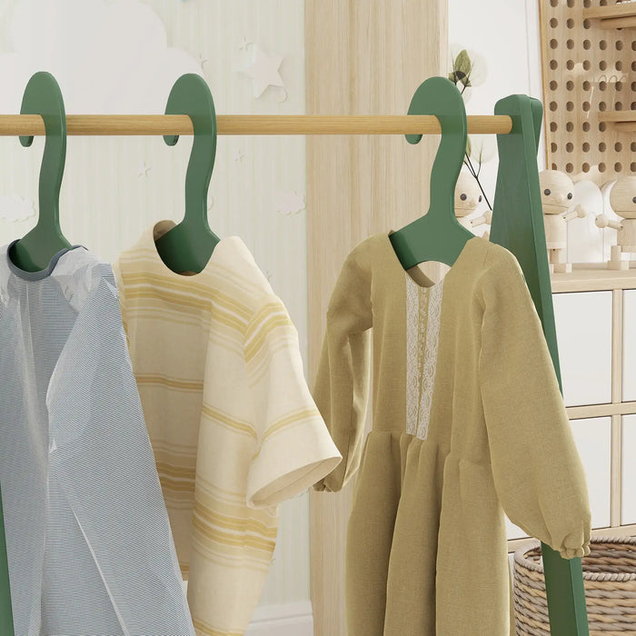 Kids Clothes Rail | Natural Wood with 3 Matching Hangers - Little and Giant Explorers AIYAPLAY