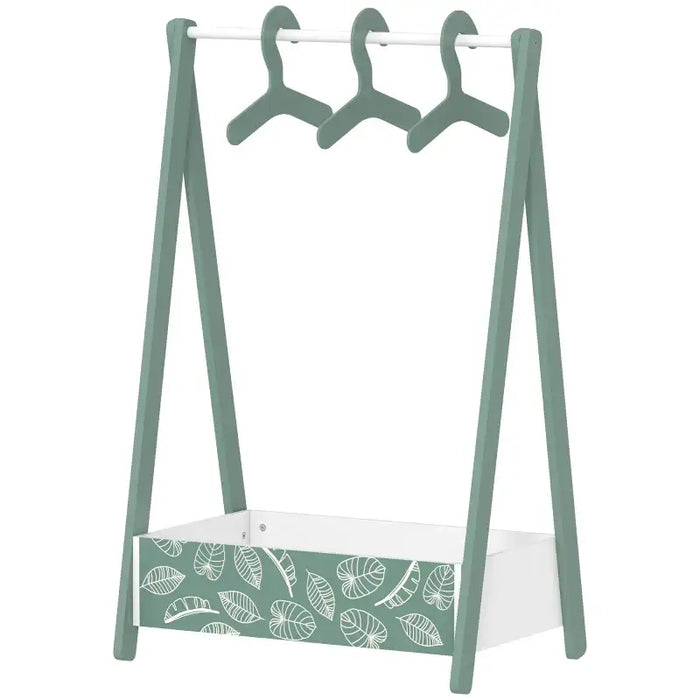 Kids Clothes Rail – Green | Dress Up Organiser with Shelf and Hangers AIYAPLAY - Little and Giant Explorers AIYAPLAY