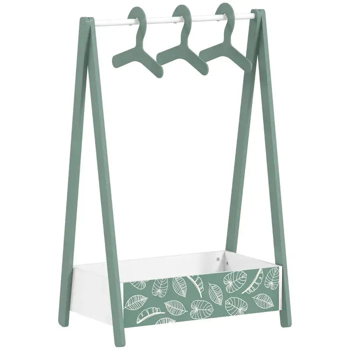 Kids Clothes Rail – Green | Dress Up Organiser with Shelf and Hangers AIYAPLAY - Little and Giant Explorers AIYAPLAY
