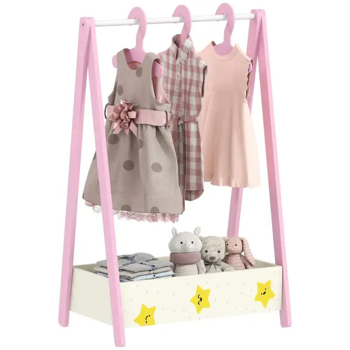 Kids Clothes Rail – Pink | Dress Up Organiser with Shelf and Hangers AIYAPLAY - Little and Giant Explorers AIYAPLAY