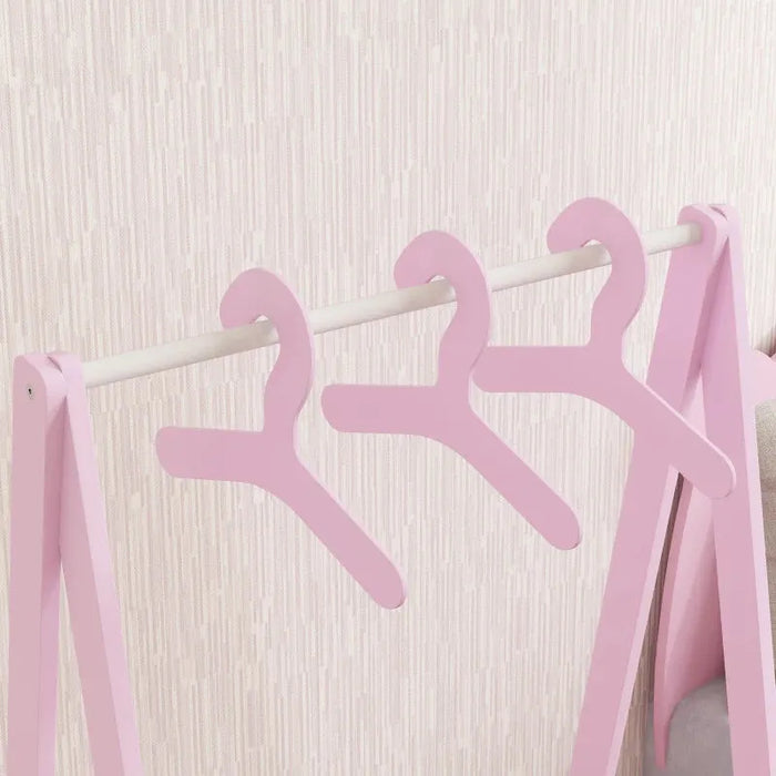 Kids Clothes Rail – Pink | Dress Up Organiser with Shelf and Hangers AIYAPLAY - Little and Giant Explorers AIYAPLAY