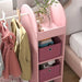 Kids Clothes Rail with Storage Shelf, Boxes and Mirror in Pink - Little and Giant Explorers AIYAPLAY