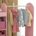 Kids Clothes Rail with Storage Shelf, Boxes and Mirror in Pink - Little and Giant Explorers AIYAPLAY