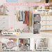 Kids Clothes Rail with Storage Shelf, Boxes and Mirror in White - Little and Giant Explorers AIYAPLAY