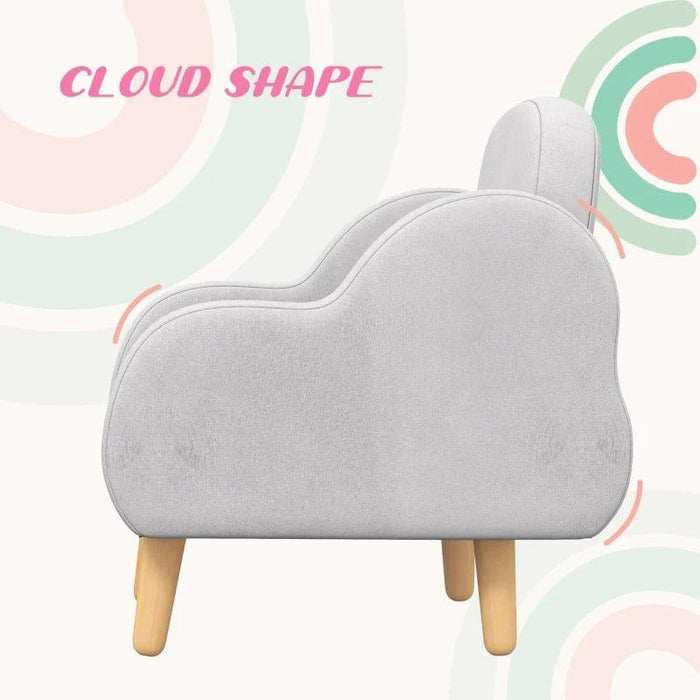 Cloud Shape Velvet Armchair in Grey - Little and Giant Explorers ZONEKIZ