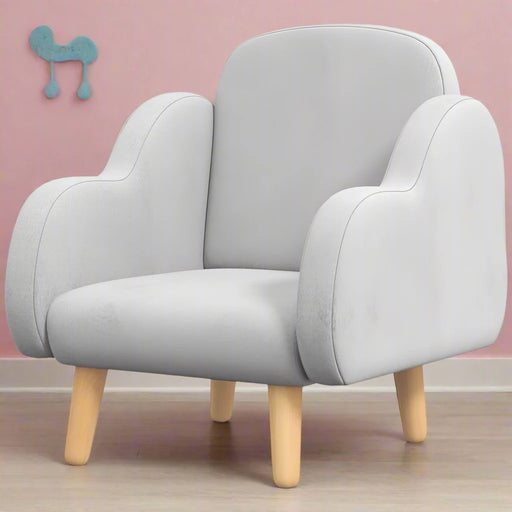 Cloud Shape Velvet Armchair in Grey - Little and Giant Explorers ZONEKIZ