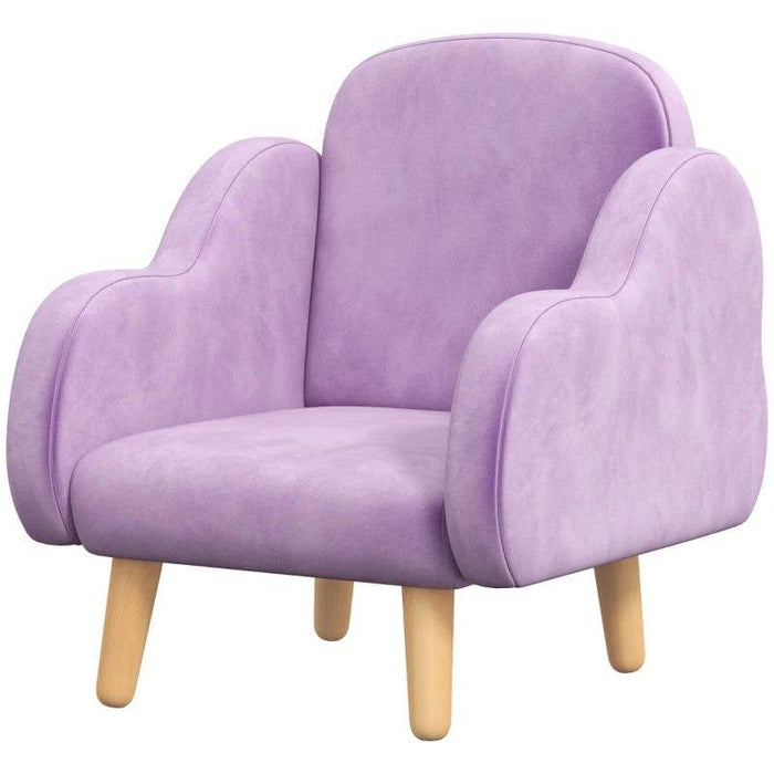 Cloud Shape Velvet Armchair in Purple - Little and Giant Explorers ZONEKIZ