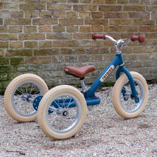 Convertible 2-in-1 Trike & Balance Bike in Vintage Blue - Matte - Little and Giant Explorers Trybike