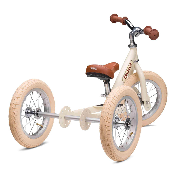 Convertible 2-in-1 Trike & Balance Bike in Vintage Cream - Matte - Little and Giant Explorers Trybike