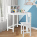 Kids Corner Desk and Chair Set – White | Space-Saving Desk and Storage COSTWAY - Little and Giant Explorers Costway