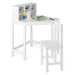 Kids Corner Desk and Chair Set – White | Space-Saving Desk and Storage COSTWAY - Little and Giant Explorers Costway