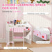 Kids Desk and Chair Set with Storage and Pull-Out Drawer in Pink - Little and Giant Explorers AIYAPLAY