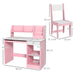 Kids Desk and Chair Set - Pink | Study Table with Storage ZONEKIZ - Little and Giant Explorers ZONEKIZ