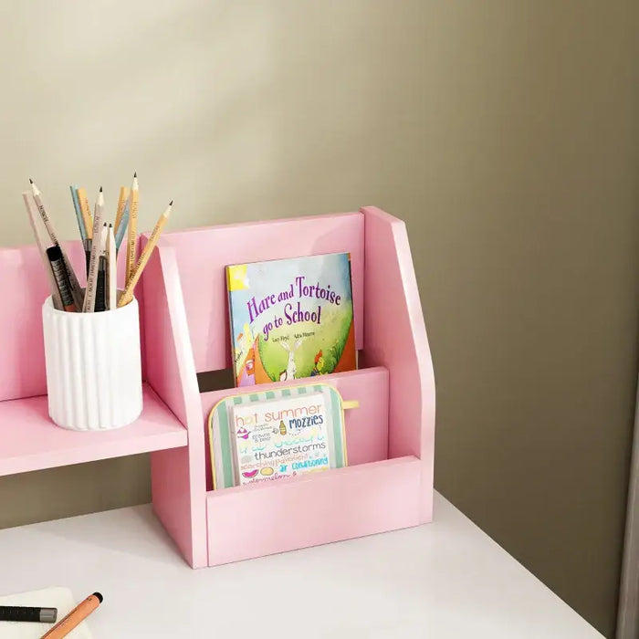 Kids Desk and Chair Set - Pink | Study Table with Storage ZONEKIZ - Little and Giant Explorers ZONEKIZ