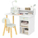 Kids Desk and Chair Set – White and Green | Study Table with Drawers and Shelves AIYAPLAY - Little and Giant Explorers AIYAPLAY
