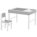 Kids Desk and Chair Set – White and Grey | Study Table - Whiteboard and Storage ZONEKIZ - Little and Giant Explorers ZONEKIZ