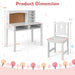 Kids Desk and Chair Set - White | Hutch and Bulletin Board COSTWAY - Little and Giant Explorers Costway