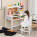 Kids Desk and Chair Set - White | Hutch and Bulletin Board COSTWAY - Little and Giant Explorers Costway