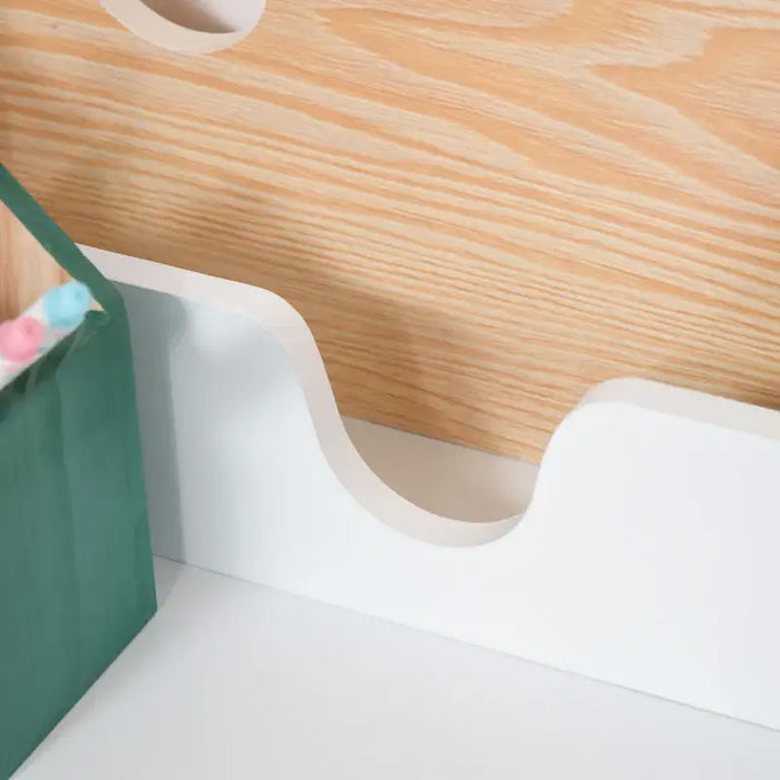 Kids Desk and Chair Set - White | Study Table with Drawer and Shelf HOMCOM - Little and Giant Explorers HOMCOM