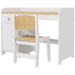 Kids Desk and Chair Set - White | Study Table with Storage ZONEKIZ - Little and Giant Explorers ZONEKIZ