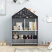 Kids Dollhouse Bookshelf Grey | Educational Storage with Creative Boards - Little and Giant Explorers Costway