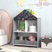 Kids Dollhouse Bookshelf Grey | Educational Storage with Creative Boards - Little and Giant Explorers Costway