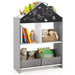 Kids Dollhouse Bookshelf Grey | Educational Storage with Creative Boards - Little and Giant Explorers Costway