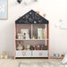Kids Dollhouse Bookshelf – Pink Storage Unit | Chalkboard and Whiteboard COSTWAY - Little and Giant Explorers Costway