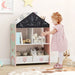 Kids Dollhouse Bookshelf – Pink Storage Unit | Chalkboard and Whiteboard COSTWAY - Little and Giant Explorers Costway