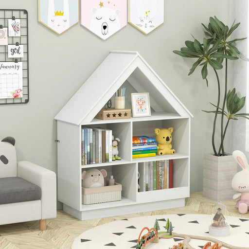 Kids Dollhouse Bookshelf – White | 3-Tier Storage Cabinet and Toy Organiser COSTWAY - Little and Giant Explorers Costway